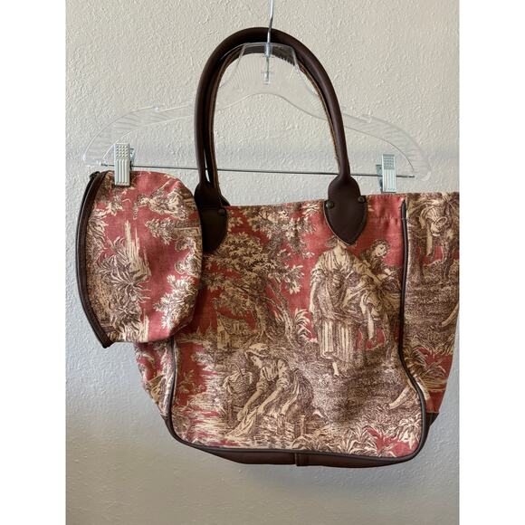 VTG Accessories Unlimited Travel Duffel Bag Tote Cosmetic Case Tapestry Leather - Picture 7 of 9